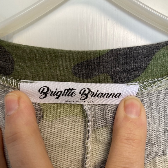 Bridgitte  Brianna Camouflage T shirt Dress Knit Size Medium pockets elastic tie - Picture 6 of 10